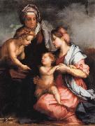 Andrea del Sarto Madonna and Child wiht SS.Elizabeth and the Young john oil on canvas